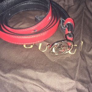 Gucci Red Interlocking G Buckle 105/42  Belt